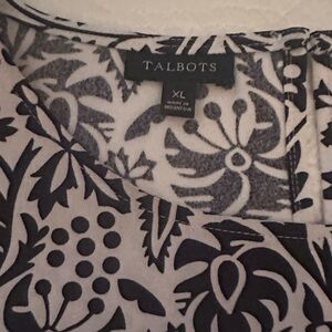 Talbots Monochrome Floral Top XL
